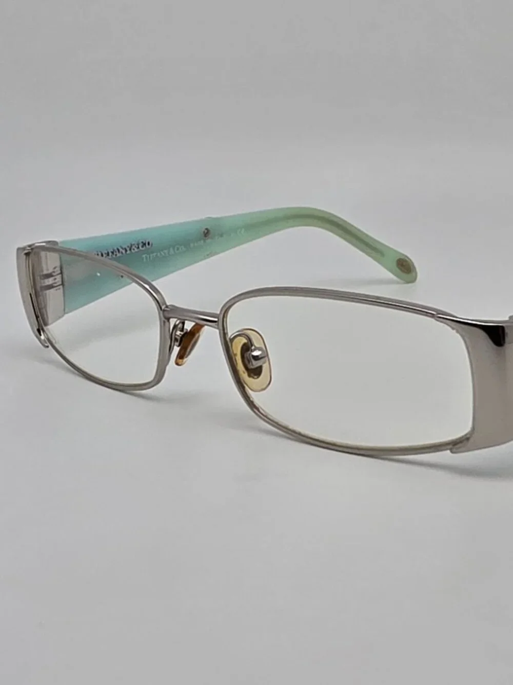 Tiffany & Co TF1020-B 6005 Silver Rhinestone Eyeglasses Frame w/ Case Italy 50mm